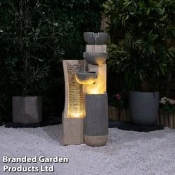Serenity Cascading Four Bowl & Wall Water Feature -Garden Plants Shop SERENITY G4824C